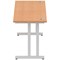 Impulse 1800mm Slim Rectangular Desk, Silver Cantilever Leg, Oak