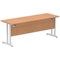 Impulse 1800mm Slim Rectangular Desk, Silver Cantilever Leg, Oak
