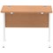 Impulse 1000mm Slim Rectangular Desk, White Cantilever Leg, Oak
