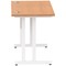 Impulse 1000mm Slim Rectangular Desk, White Cantilever Leg, Oak