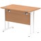 Impulse 1000mm Slim Rectangular Desk, White Cantilever Leg, Oak