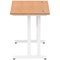 Impulse 1000mm Slim Rectangular Desk, White Cantilever Leg, Oak