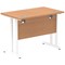 Impulse 1000mm Slim Rectangular Desk, White Cantilever Leg, Oak