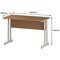Impulse 1200mm Slim Rectangular Desk, White Cantilever Leg, Oak
