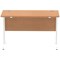 Impulse 1200mm Slim Rectangular Desk, White Cantilever Leg, Oak