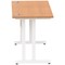 Impulse 1200mm Slim Rectangular Desk, White Cantilever Leg, Oak