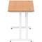 Impulse 1200mm Slim Rectangular Desk, White Cantilever Leg, Oak