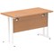 Impulse 1200mm Slim Rectangular Desk, White Cantilever Leg, Oak