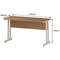 Impulse 1400mm Slim Rectangular Desk, White Cantilever Leg, Oak