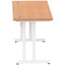 Impulse 1400mm Slim Rectangular Desk, White Cantilever Leg, Oak