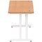 Impulse 1400mm Slim Rectangular Desk, White Cantilever Leg, Oak