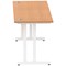 Impulse 1600mm Slim Rectangular Desk, White Cantilever Leg, Oak