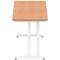 Impulse 1600mm Slim Rectangular Desk, White Cantilever Leg, Oak
