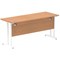 Impulse 1600mm Slim Rectangular Desk, White Cantilever Leg, Oak