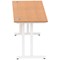 Impulse 1800mm Slim Rectangular Desk, White Cantilever Leg, Oak