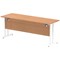 Impulse 1800mm Slim Rectangular Desk, White Cantilever Leg, Oak