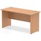 Impulse 1400mm Slim Rectangular Desk, Panel End Leg, Oak