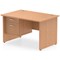 Impulse 1200mm Rectangular Desk With 2 Drawer Fixed Pedestal, Panel End Leg, Maple