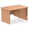 Impulse 1200mm Rectangular Desk With 2 Drawer Fixed Pedestal, Panel End Leg, Maple