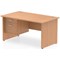 Impulse 1400mm Rectangular Desk With 2 Drawer Fixed Pedestal, Panel End Leg, Oak