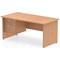 Impulse 1600mm Rectangular Desk With 2 Drawer Fixed Pedestal, Panel End Leg, Oak