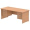 Impulse 1800mm Rectangular Desk With 2 x 2 Drawer Fixed Pedestals, Panel End Leg, Oak