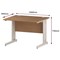 Impulse 1000mm Rectangular Desk, White Cable Managed Leg, Oak