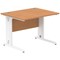 Impulse 1000mm Rectangular Desk, White Cable Managed Leg, Oak