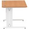 Impulse 1000mm Rectangular Desk, White Cable Managed Leg, Oak