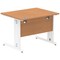 Impulse 1000mm Rectangular Desk, White Cable Managed Leg, Oak