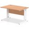Impulse 1200mm Rectangular Desk, White Cable Managed Leg, Oak Impulse 1200mm Rectangular Desk, White Cable Managed Leg, Oak