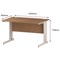 Impulse 1200mm Rectangular Desk, White Cable Managed Leg, Oak