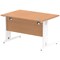 Impulse 1200mm Rectangular Desk, White Cable Managed Leg, Oak