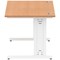 Impulse 1200mm Rectangular Desk, White Cable Managed Leg, Oak