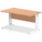Impulse 1400mm Rectangular Desk, White Cable Managed Leg, Oak