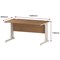Impulse 1400mm Rectangular Desk, White Cable Managed Leg, Oak