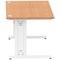 Impulse 1400mm Rectangular Desk, White Cable Managed Leg, Oak