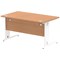 Impulse 1400mm Rectangular Desk, White Cable Managed Leg, Oak