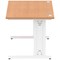 Impulse 1400mm Rectangular Desk, White Cable Managed Leg, Oak