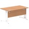 Impulse 1400mm Rectangular Desk, White Cable Managed Leg, Oak