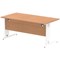 Impulse 1600mm Rectangular Desk, White Cable Managed Leg, Oak