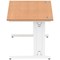 Impulse 1600mm Rectangular Desk, White Cable Managed Leg, Oak