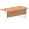 Impulse 1600mm Rectangular Desk, White Cable Managed Leg, Oak
