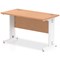 Impulse 1200mm Slim Rectangular Desk, White Cable Managed Leg, Oak