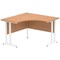 Impulse 1200mm Corner Desk, White Cantilever Leg, Oak