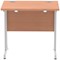 Impulse 800mm Slim Rectangular Desk, Silver Cantilever Leg, Beech