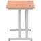 Impulse 800mm Slim Rectangular Desk, Silver Cantilever Leg, Beech