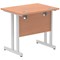 Impulse 800mm Slim Rectangular Desk, Silver Cantilever Leg, Beech