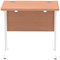 Impulse 800mm Slim Rectangular Desk, White Cantilever Leg, Beech