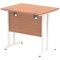 Impulse 800mm Slim Rectangular Desk, White Cantilever Leg, Beech